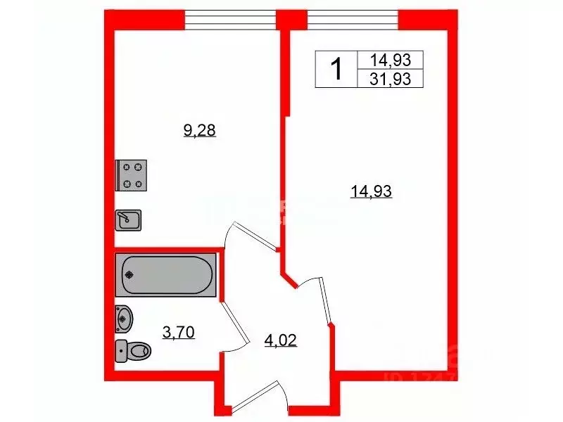 1-к кв. Ленинградская область, Мурино Всеволожский район, бул. ... - Фото 2