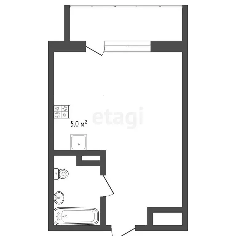 Квартира-студия: Тюмень, улица Новосёлов, 107к2 (22.7 м) - Фото 1