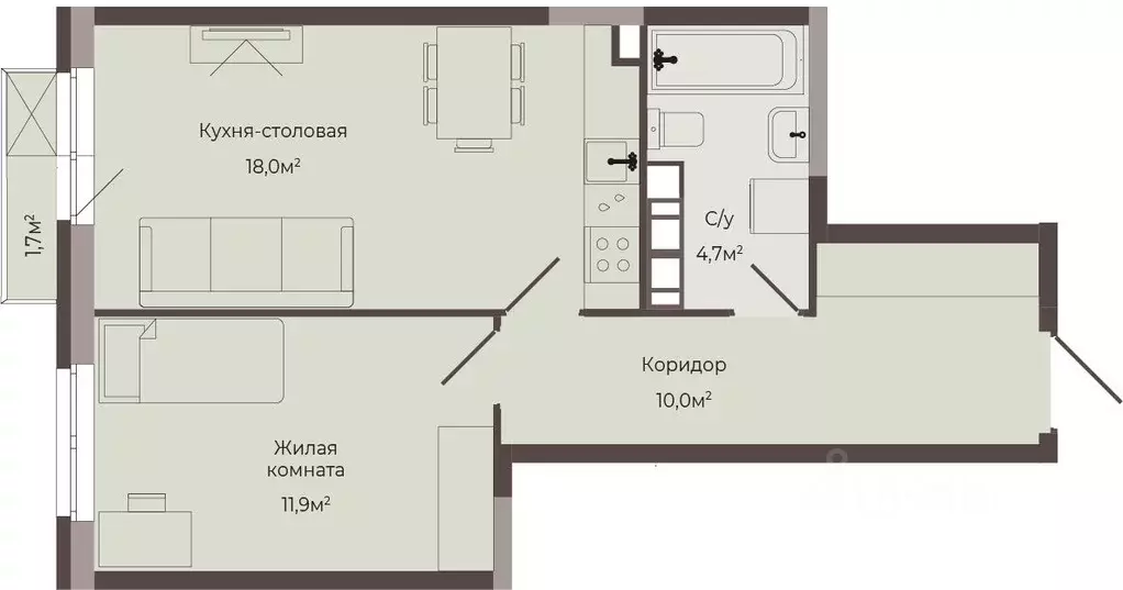 1-к кв. Нижегородская область, Нижний Новгород Соцгород жилрайон, 1-й ... - Фото 1