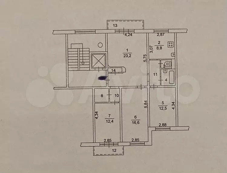 4-к. квартира, 85,1 м, 3/10 эт. - Фото 0