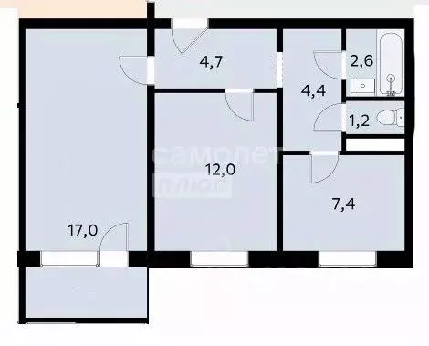 2-к кв. Челябинская область, Челябинск ул. Свободы, 141А (50.0 м) - Фото 2