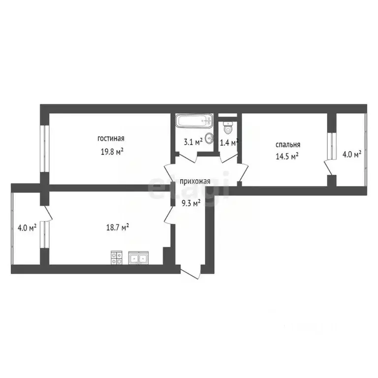 2-к кв. Мордовия, Саранск ул. Сураева-Королева, 3 (70.0 м) - Фото 2