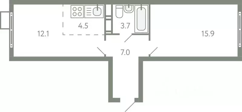 2-к кв. Московская область, Ленинский городской округ, Молоково пгт ... - Фото 1