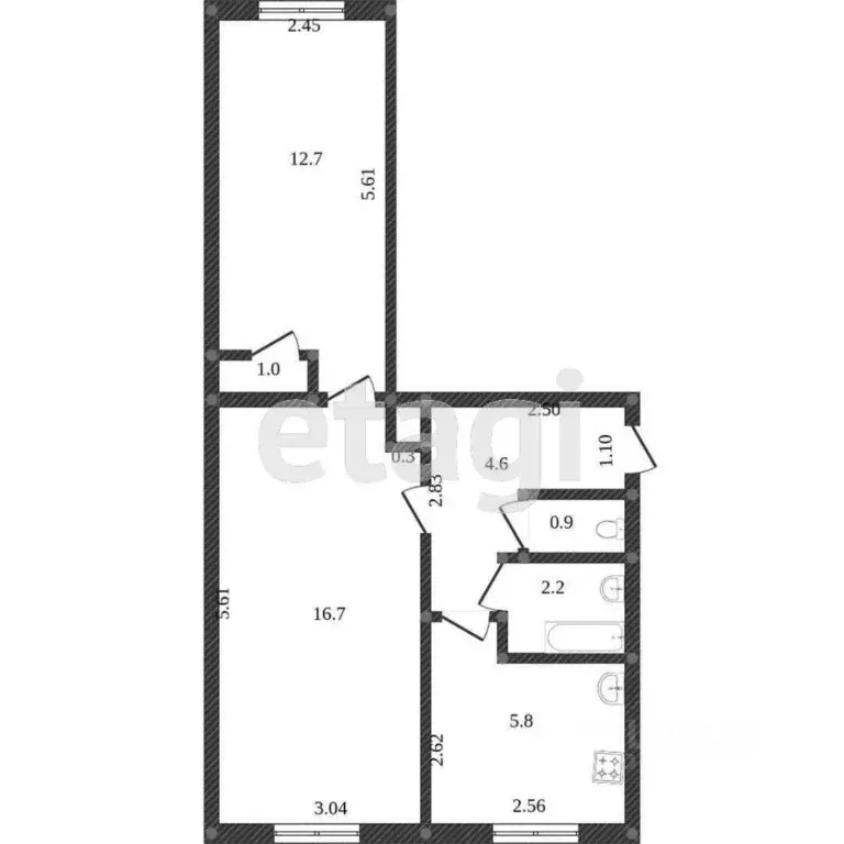 2-к кв. Хабаровский край, Комсомольск-на-Амуре Зейская ул., 21 (44.3 ... - Фото 2