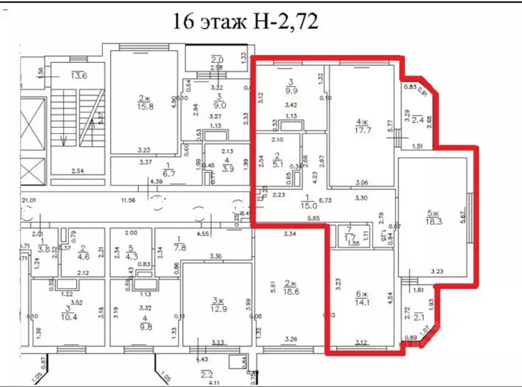 3-к кв. Калининградская область, Калининград ул. Олега Кошевого, 34 ... - Фото 1