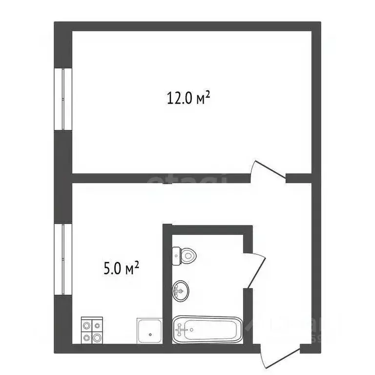 1-к кв. Ярославская область, Ярославль Рыбинская ул., 49а (21.0 м) - Фото 1