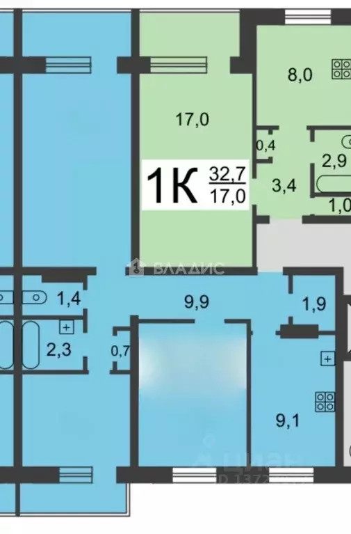 3-к кв. Нижегородская область, Нижний Новгород Дружный с/пос, 8 (62.5 ... - Фото 2