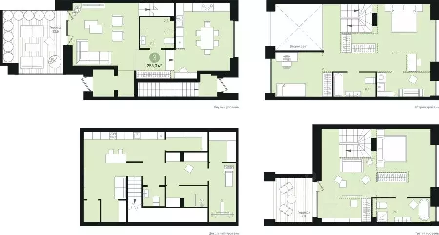 3-к кв. Ханты-Мансийский АО, Сургут Пролетарский просп., с9 (253.28 м) - Фото 1