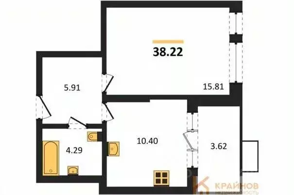 1-к кв. Воронежская область, Воронеж наб. Чуева, 7 (38.22 м) - Фото 0