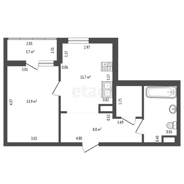 1-комнатная квартира: Санкт-Петербург, проспект Героев, 32 (42.2 м) - Фото 1