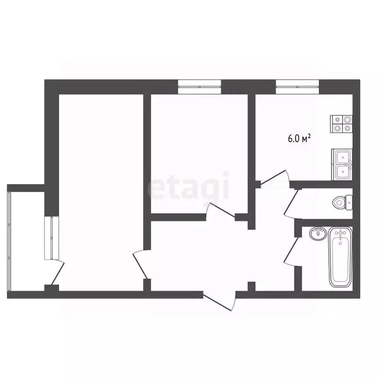2-к кв. Архангельская область, Архангельск Первых Пятилеток мкр, ул. ... - Фото 2
