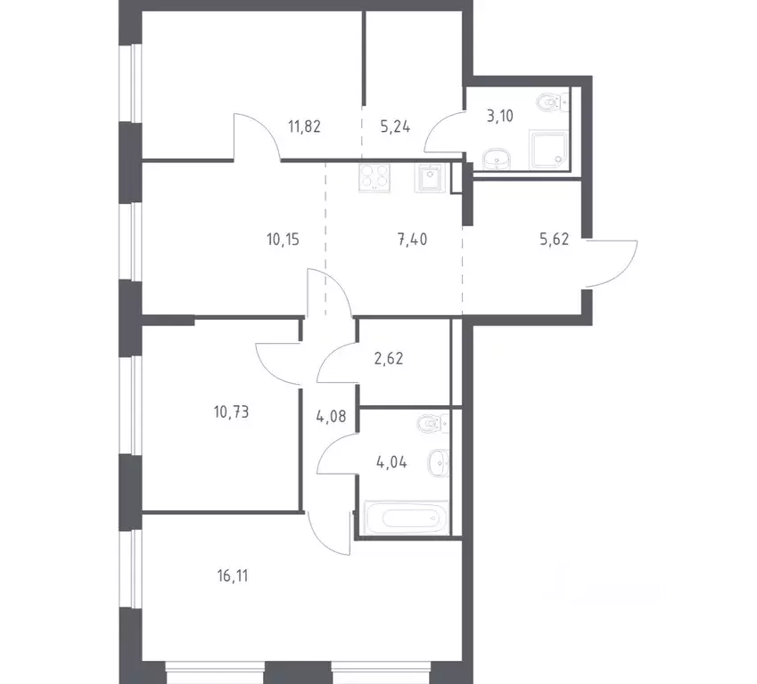 3-к кв. Приморский край, Владивосток Днепровская ул., 19 (80.91 м) - Фото 1