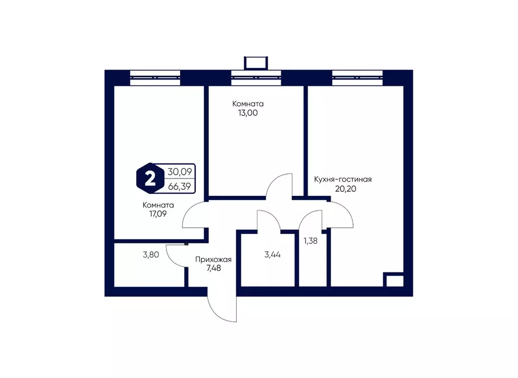 2-к кв. Московская область, Дмитровский муниципальный округ, с. ... - Фото 2