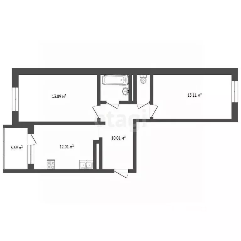 2-к кв. Тюменская область, Тюмень ул. Александра Протозанова, 18к1 ... - Фото 2