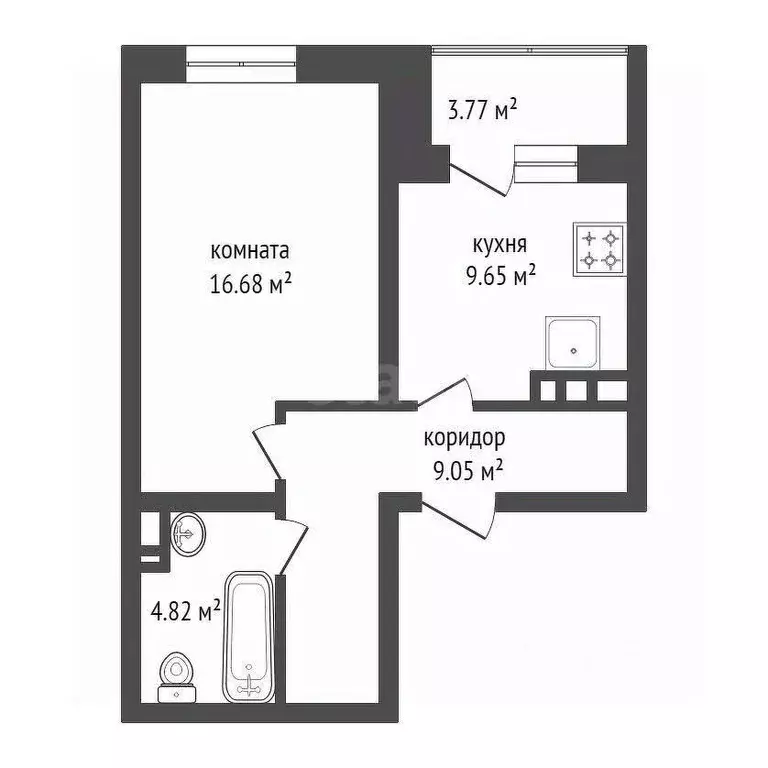 1-к кв. Красноярский край, Красноярск ул. Алексеева, 48А (40.8 м) - Фото 2