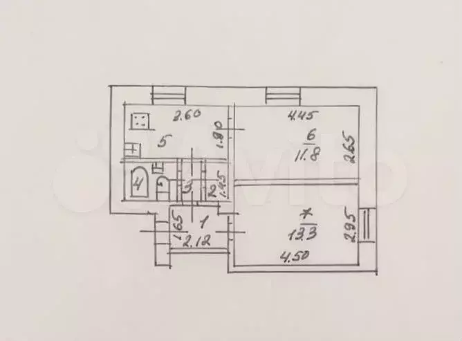 2-к. квартира, 40 м, 1/3 эт. - Фото 0