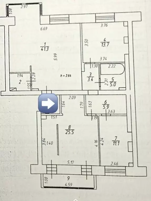 4-к кв. Омская область, Омск ул. Степанца, 3 (108.7 м) - Фото 2