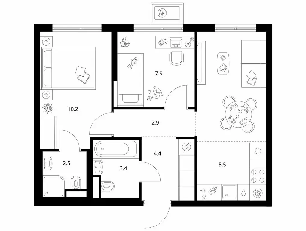 2-комнатная квартира: Москва, жилой комплекс Кавказский Бульвар 51 ... - Фото 1