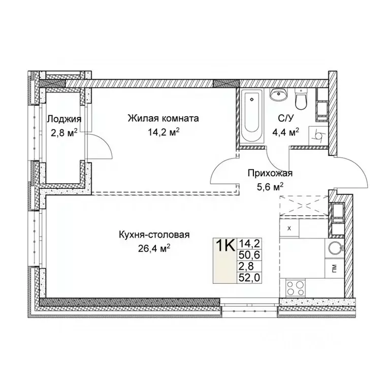 1-к кв. Нижегородская область, Нижний Новгород Ильинская ул. (52.0 м) - Фото 0