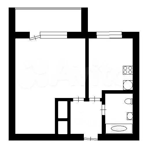 1-к. квартира, 31 м, 3/5 эт. - Фото 0