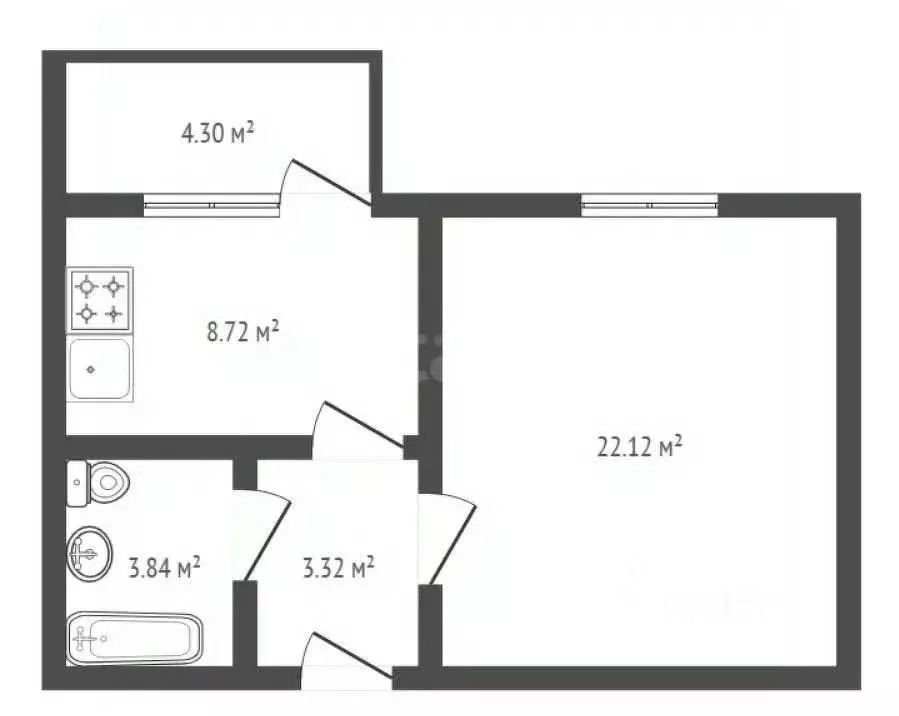 1-к кв. Воронежская область, Борисоглебск Аэродромная ул., 18Г (38.0 ... - Фото 2