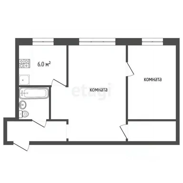 2-к кв. Ярославская область, Ярославль ул. Добрынина, 20Б (43.5 м) - Фото 2