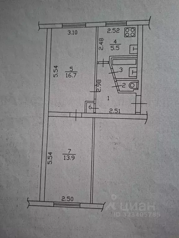 2-к кв. Новгородская область, Новгородский район, Пролетарское ... - Фото 2