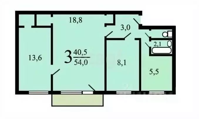 3-к кв. Москва пос. Коммунарка, 9 (55.4 м) - Фото 1