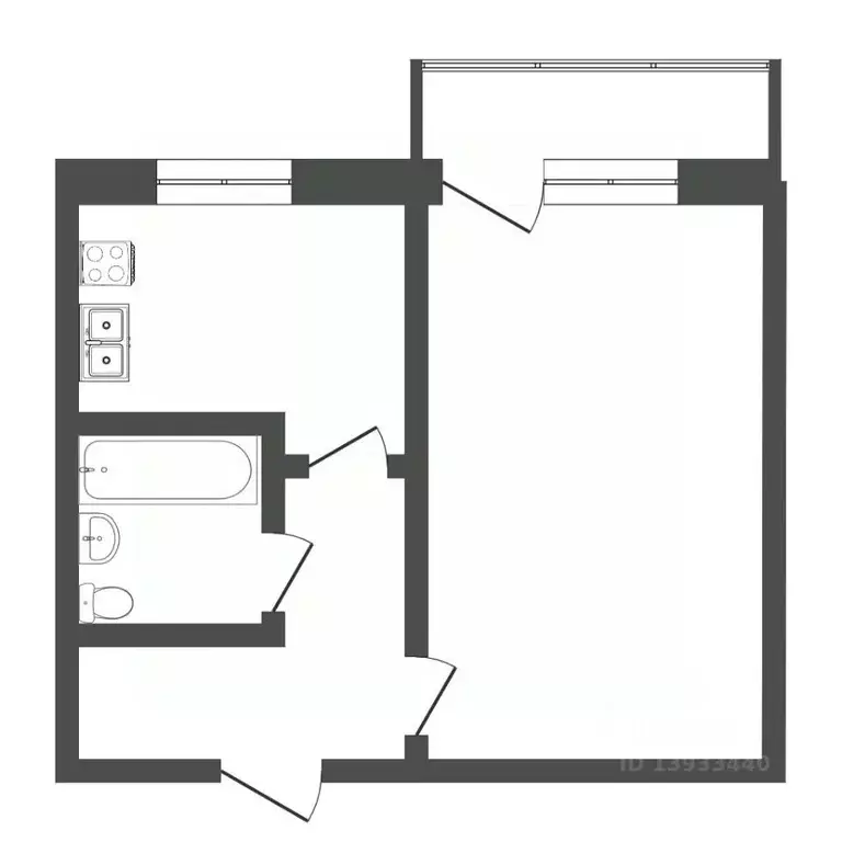 1-к кв. Тюменская область, Тюмень Текстильная ул., 21 (30.0 м) - Фото 1