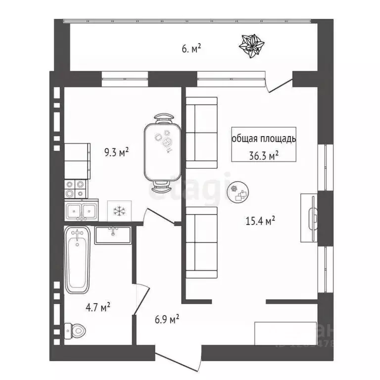 2-к кв. Новосибирская область, Новосибирск ул. Сибиряков-Гвардейцев, ... - Фото 2