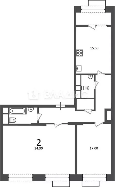 2-комнатная квартира: Москва, Клинская улица, 2А (90.6 м) - Фото 1