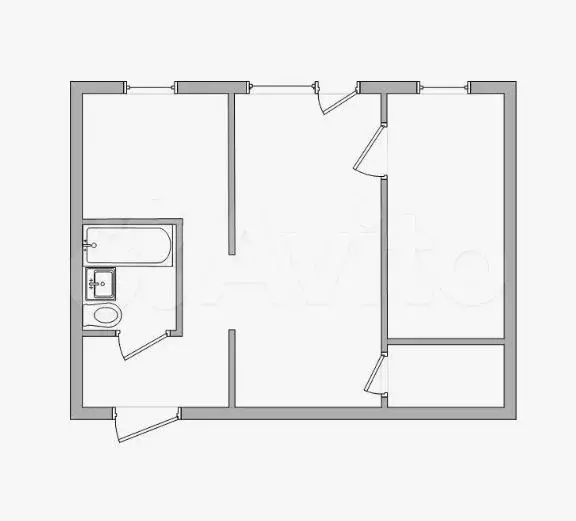 2-к. квартира, 45,4 м, 1/5 эт. - Фото 0
