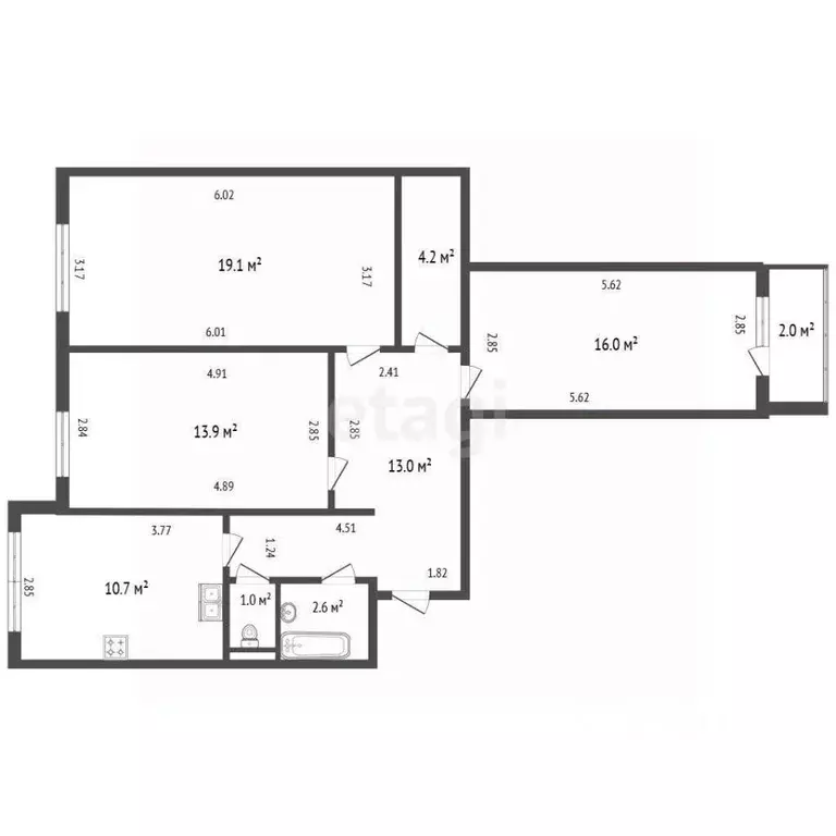3-к кв. Санкт-Петербург Богатырский просп., 31 (80.5 м) - Фото 1