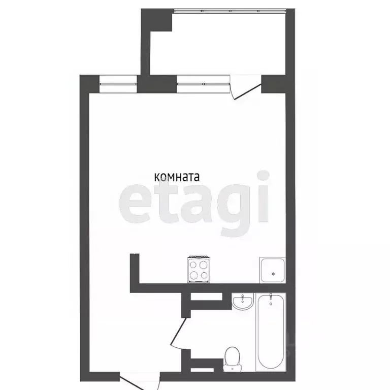 Студия Ямало-Ненецкий АО, Новый Уренгой просп. Губкина, 19 (28.0 м) - Фото 2