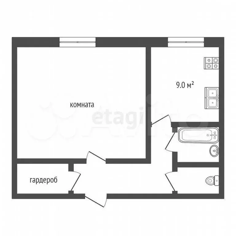 1-к. квартира, 35 м, 3/5 эт. - Фото 0