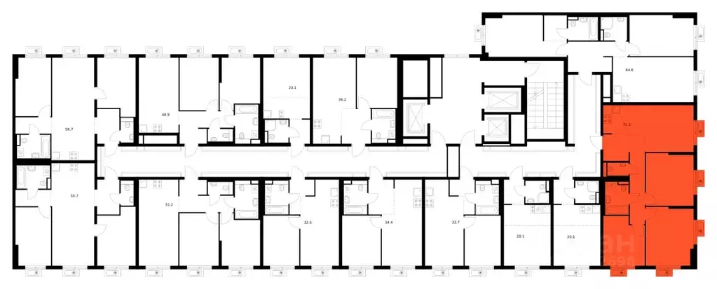 3-к кв. Москва Митинский Лес жилой комплекс, к14 (71.3 м) - Фото 2