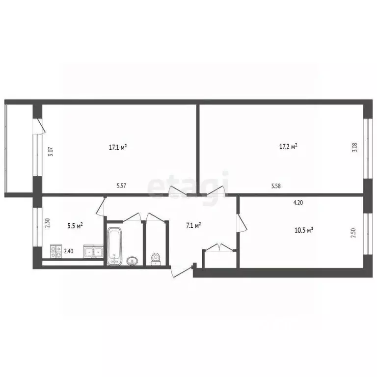 3-к кв. Архангельская область, Архангельск Соломбала исторический ... - Фото 2