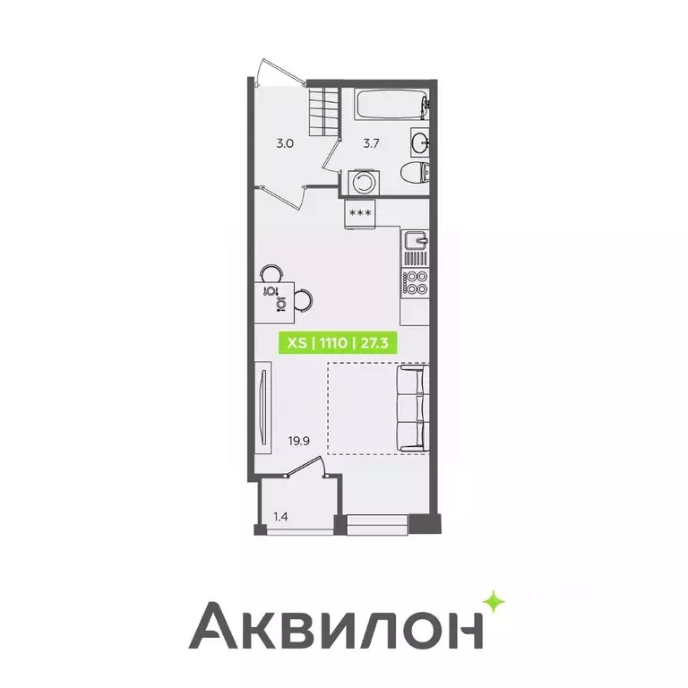 Студия Санкт-Петербург Планерная ул., 87к1 (27.3 м) - Фото 0