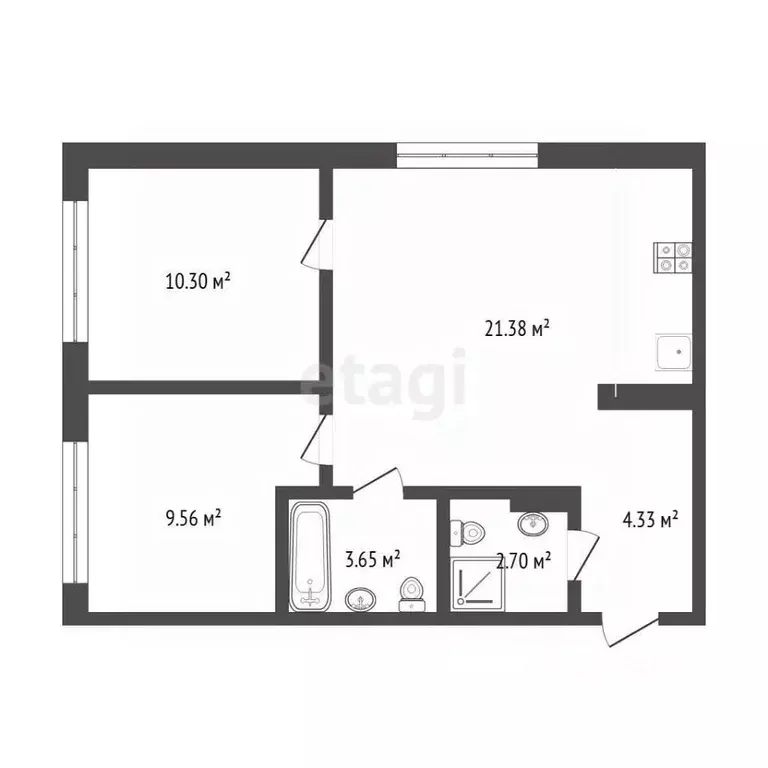 2-к кв. Тюменская область, Тюмень ул. Стройотрядовская, 8 (51.0 м) - Фото 2