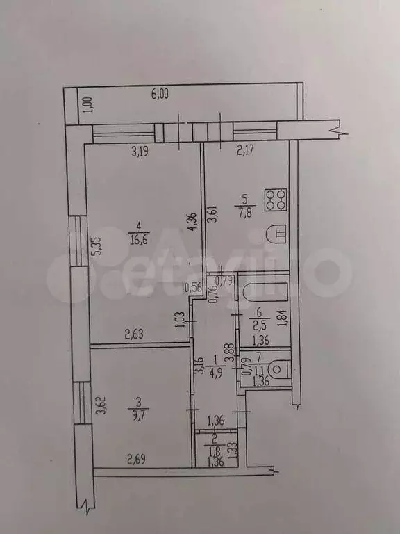 2-к. квартира, 44,3 м, 1/2 эт. - Фото 0