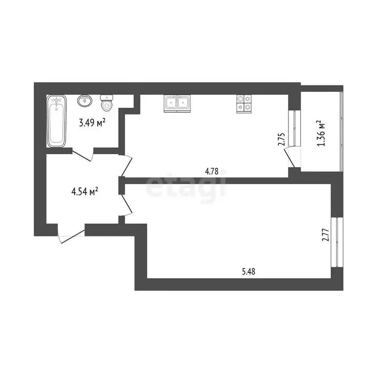 1-комнатная квартира: Тюмень, Ставропольская улица, 97к1 (36.7 м) - Фото 1