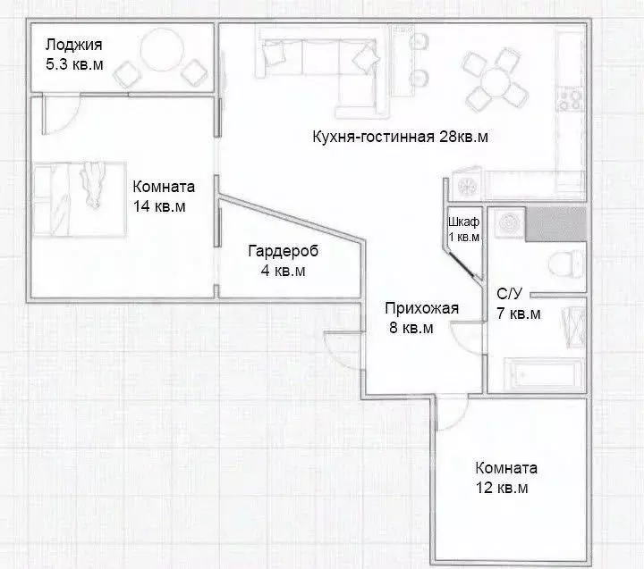 2-к кв. Приморский край, Владивосток ул. Сочинская, 15 (74.1 м) - Фото 1