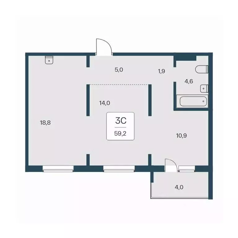 3-к кв. Новосибирская область, Новосибирск Кедровая ул., 80/3 (59.2 м) - Фото 0