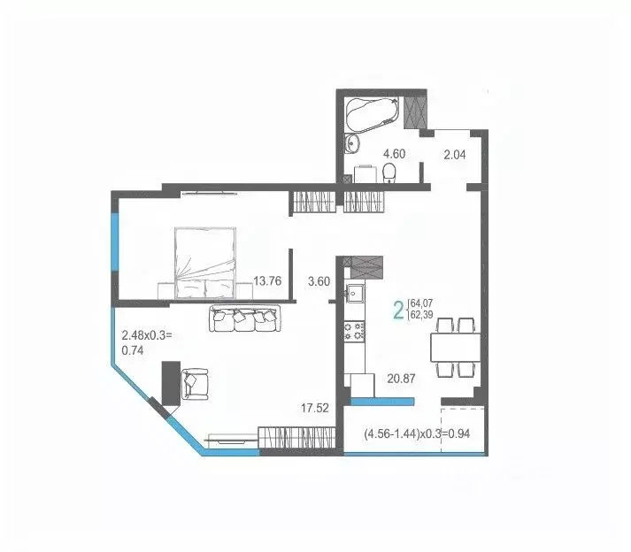 2-к кв. Крым, Ялта ул. Кирова, 155Ак1 (64.07 м) - Фото 1