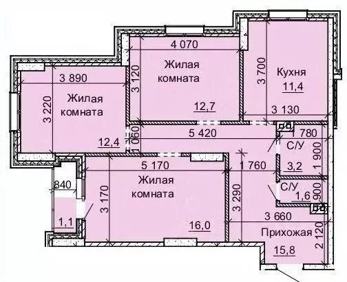 3-к кв. Новосибирская область, Новосибирск Юбилейный мкр,  (74.0 м) - Фото 1
