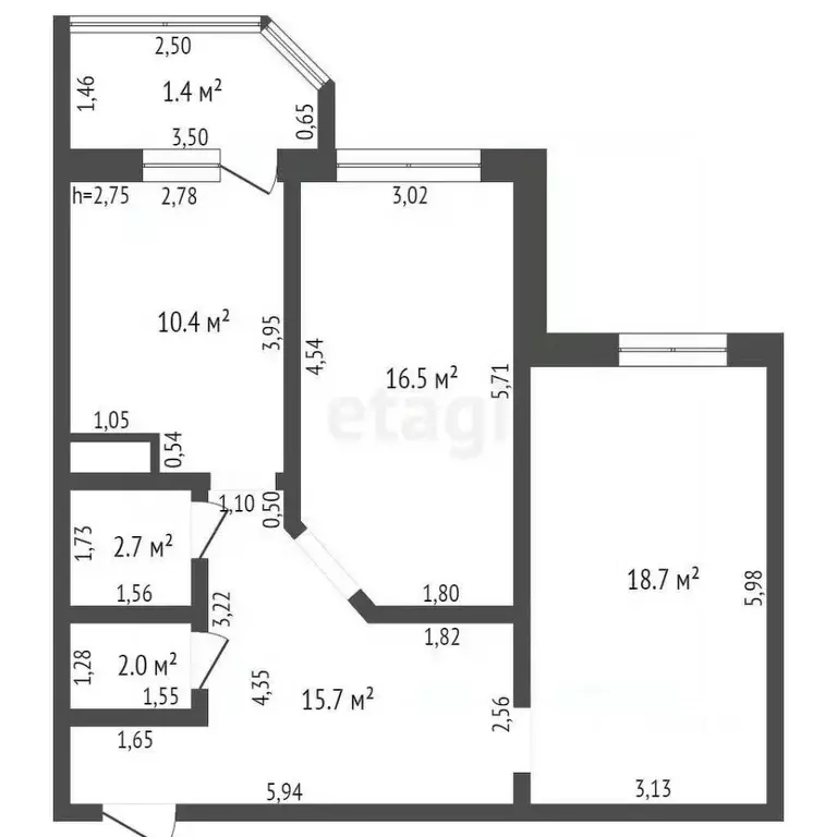 2-к кв. Брянская область, Брянск ул. Матвеева, 8 (66.0 м) - Фото 1