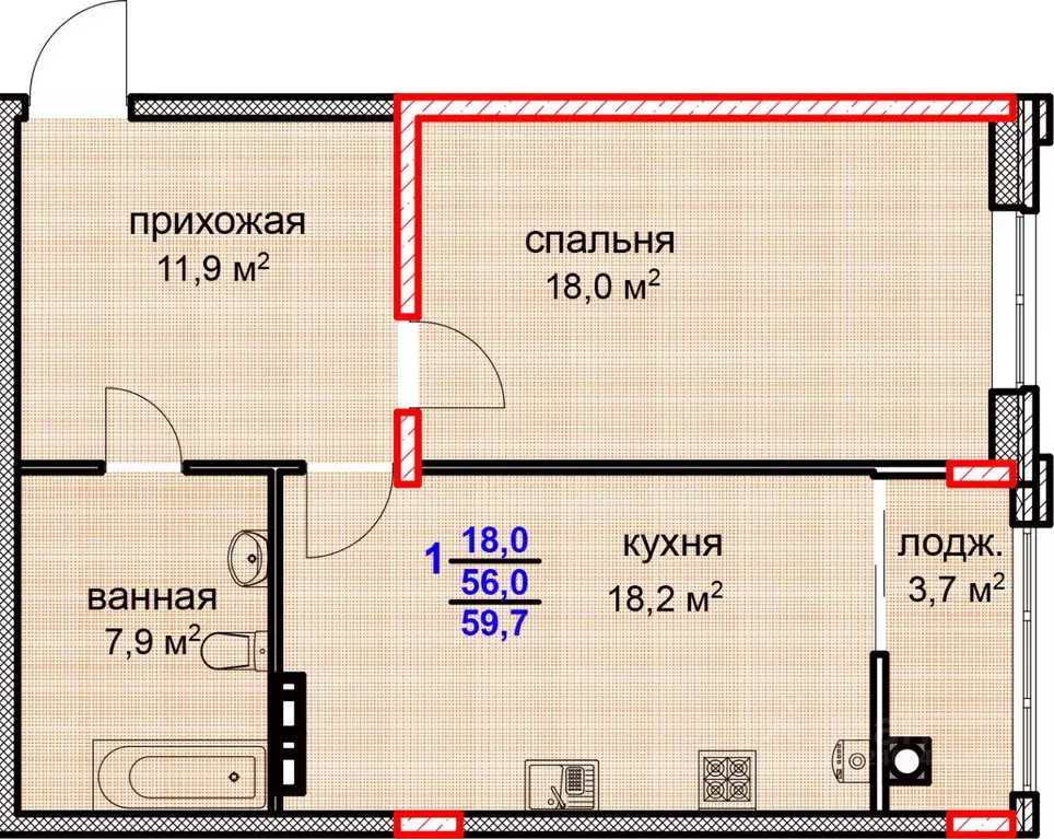 1-к кв. Ставропольский край, Ставрополь № 35 мкр, Суворов жилой ... - Фото 1