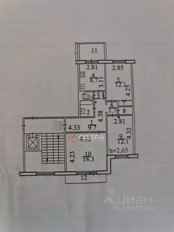 3-к кв. Новосибирская область, Новосибирск Горский мкр, 4 (68.3 м) - Фото 1