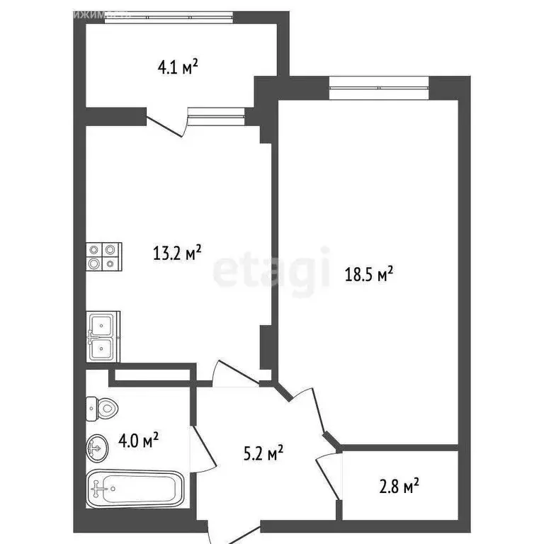 1-комнатная квартира: Анапа, Таманская улица, 121к6 (45.4 м) - Фото 1