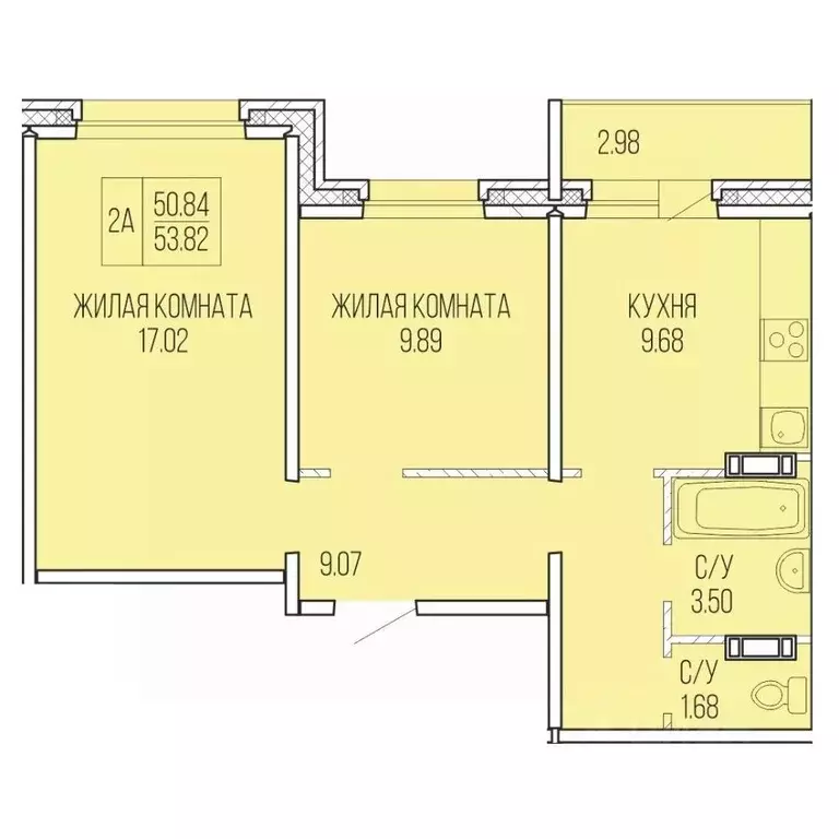 2-к кв. Архангельская область, Архангельск Карпогорская ул., 38 (52.33 ... - Фото 0